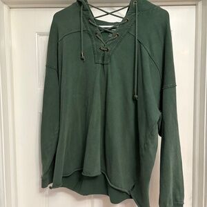 Aerie Oversized Lace-up Hoodie